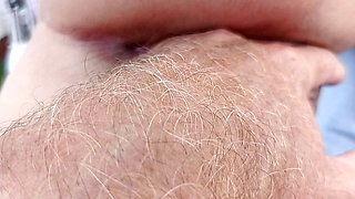 Close up outdoor pussy play and insertion of sunscreen bottle