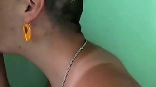 Cock sucking through gloryhole and swallow