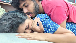 Nighty Hot Fuck by Husband and Wife in Bedroom Part - 3, Hot Indian Couple Romance in Bedroom