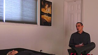 Blonde with big boobs fucked from behind before tit wanking