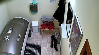 Dark haired girl in solarium