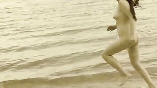 Naked on the Baltic Sea beach