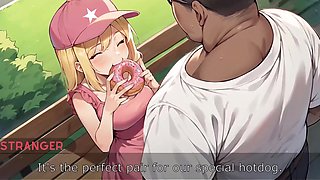 2D Cartoon: Petite Blonde Babe Sucks Off To a Perv Fat Big-dicked Stranger In the Park