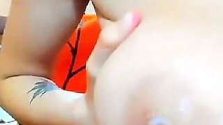 Boobs Sucking, Dripping Milk, Pussy Play, Masturbating with Fingers, Putting in Black Bra & Panties!