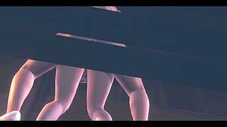 Lol Hentai 3D - Akali Fucked on Her Knees and Sitting at Street - Japanese Asian Manga Anime Game Porn