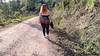 My Stepmom in Sheer Pants Without Panties Walking Down the Street