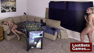Two Best Friends Navigate This Comedic Strip Foosball Game