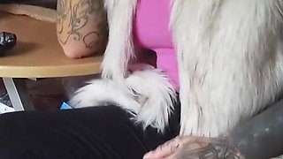 Tattooed blonde smokes 2