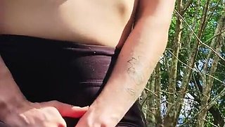 Throwback to This Extra Wet Outdoor Leggings Piss and Cum!