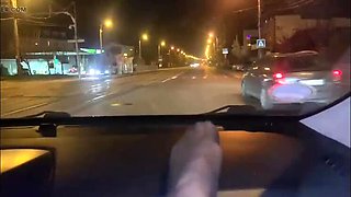 Naughty MILF Wife Gives Taxi Driver a Public Footjob in Car - Stockings & Outdoor Fun