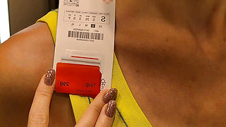 Big Tits in the Dressing Room. Try On Sexy See-Through Outfit
