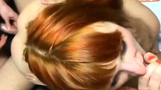 Redhead Russian Girl Loves Group Sex