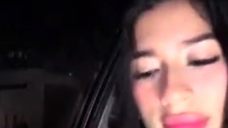 Busty curly brunette with big boobs fucks on couch