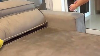 Wet and wild sofa sex with steamy Blonde MILF with huge natural tits