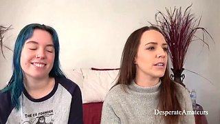 Desperate Amateurs Olivia & Alisha Take Huge Cocks in Rough Threesome