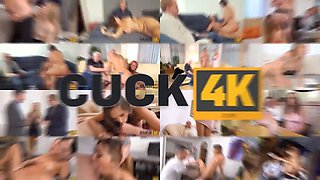 Cuck4k. grey-haired cuckold doesn't disturb his wifey with Huge Breasts from cheating