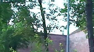 Sexy Brunette Teen Kattye Flashing Boobs and Pussy at the Park