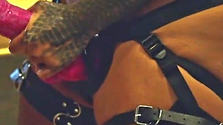 Asian MILF Mistress Fucked Her Slave Boy by Huge Strapon