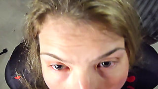 Playing with my pussy before deep throating his cock.