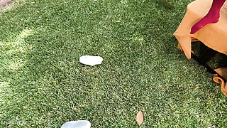 Outdoor Squirting Step-Sister - Hailey Rose Gets Cum on Her Pretty Toes