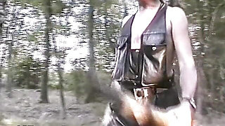 Outdoor punishing lesson in the forest