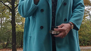 A little tease, smoking outside