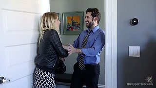Horny wife Mona Wales and her perverted husband fuck tied up hooker