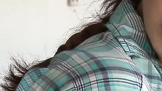 Beautiful brunette sucks on cock and gets her butthole fucked by big dick