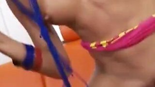 Interracial double penetration for hot nympho