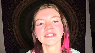 Smoking Weed Brunette Babe Counts Down to Cum