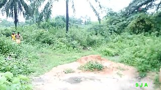 Horny Teen Blessing Edet Prefers Outdoor Fuck in the Bush - BBC Doggystyle Action