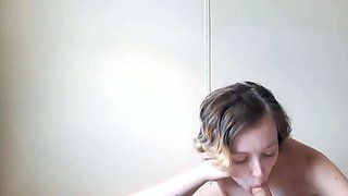 Beautiful Teen with Small Tits Sucks and Swallows