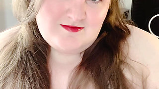 Oiled Up SSBBW Tits and Belly and a submissive dildo blowjob