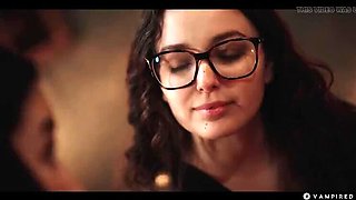 Hot Japanese Vampire Lesbian Sex - Rikako Katayama Dominated by Nerdy Leana Lovings in Gothic Horror Fuck