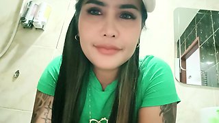 Amateur Thai teen caresses her hot pussy