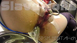 Close-up: Inserting a thick metal rod into the urethra... Pissing and squirting! (For full video, please visit "Website".)