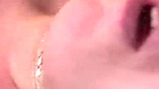 Horny bbw gets her pussy wet with a dildo for her bf