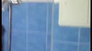 Anorexic Redhead Girl Taking a Shower and Touching Herself