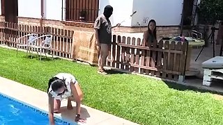 Brunette Flashing Her Titties And Pussy Outdoors In Public