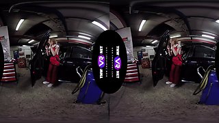 Cute Female Mechanic Plays Solo In The Car Service - Teen Solo Model Fingering