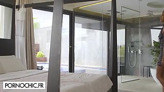 Hot Brunette Nick Ross Gives Sensual Blowjob & Cowgirl in HD - Small Tits, Pussy Licking