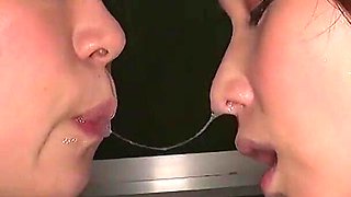 Teacher Yuka Asami Slips Her Tongue Inside Sumire Seto’s Nose in the Classroom. the Saliva Shines...