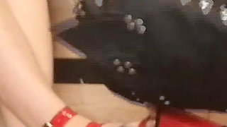 Lady Angela Male Submissive Worsips Red Pleaser High Heels