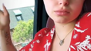 Ariel Winter - open shirt cleavage in car