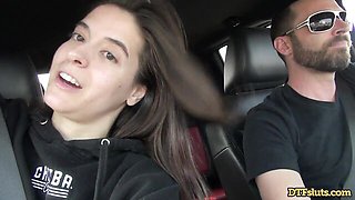 DTFsluts featuring James Deen and Abbie Maley's blowjob scene