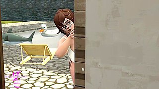 Animated Cheating Busty Whore Wife With Three Lovers