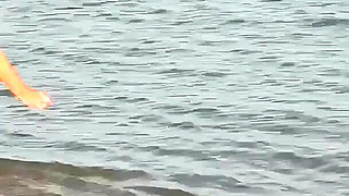 Curvy Young MILF Skinny Dipping in October