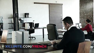 French Girls At Work featuring Tiffany Doll's stockings scene