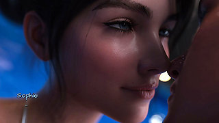 Summer Heat Ep05 by Naughty Fox Games - Two Hot Girls in Bikini Kissing Lucky Dude