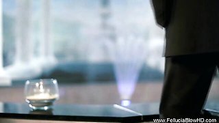 Desirable girlfriend at licking action